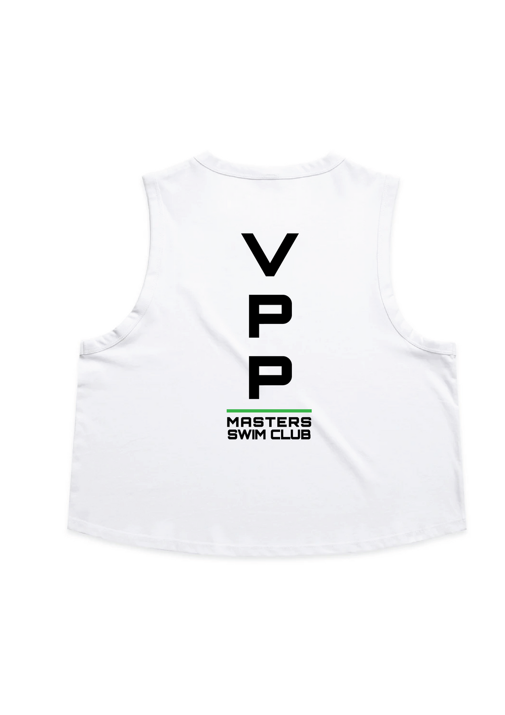 POWERPOINTS CROP SLEEVELESS TANK - WHITE