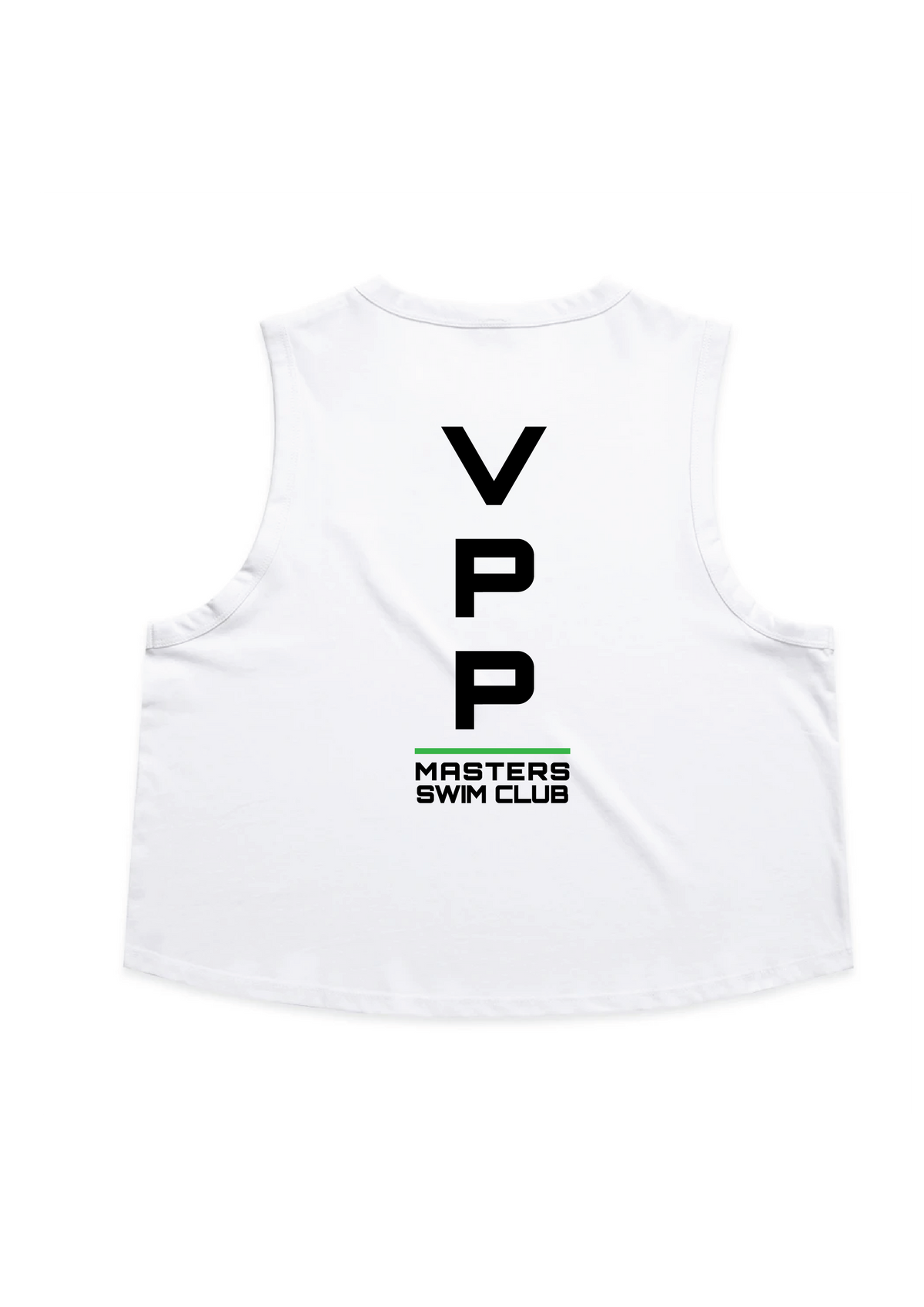 POWERPOINTS CROP SLEEVELESS TANK - WHITE