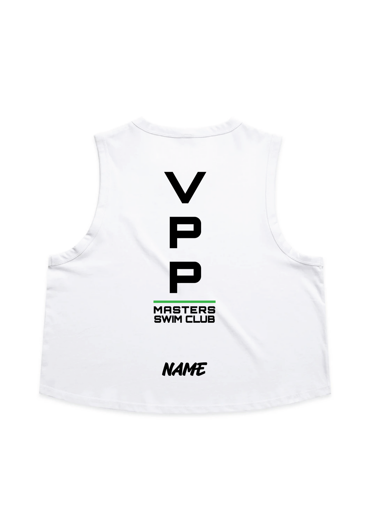POWERPOINTS CROP SLEEVELESS TANK - WHITE
