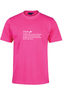 Diving ) Noun) short sleeve cotton tee - Pink