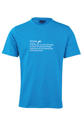 Diving ) Noun) short sleeve cotton tee - Blue