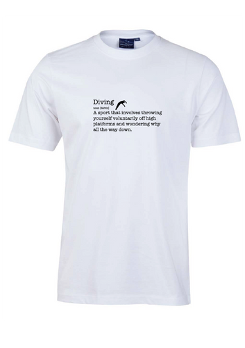 Diving ) Noun) short sleeve cotton tee - white