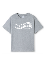 NEW PUFF PRINT STROKE TEES  - GREY MARLE/WHITE