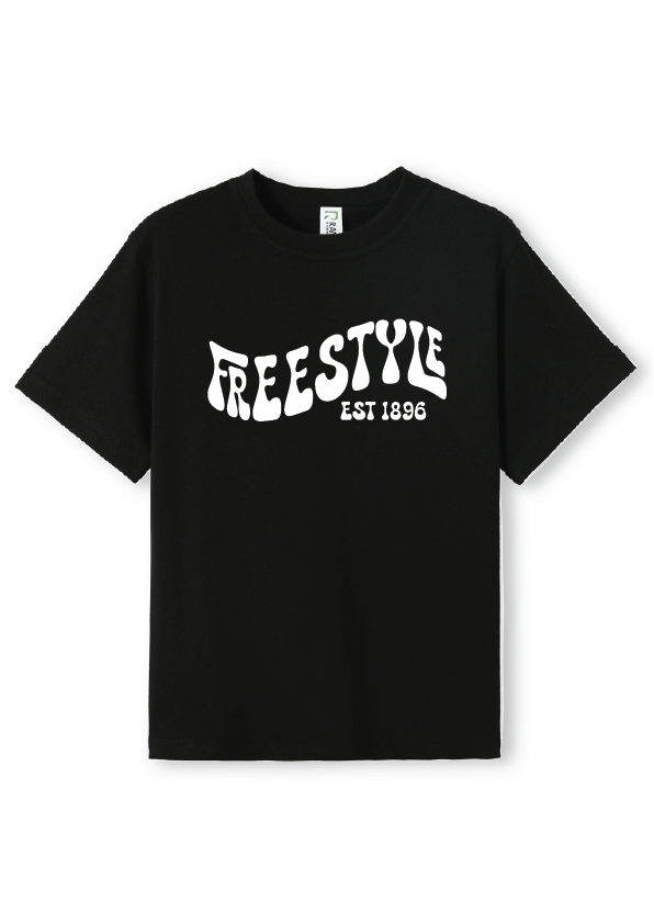 NEW PUFF PRINT STROKE TEES  - BLACK/WHITE