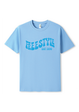 NEW PUFF PRINT STROKE TEES  - BLUE/BLUE