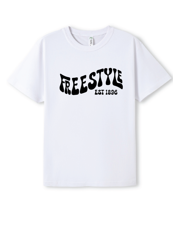 NEW PUFF PRINT STROKE TEES  - WHITE/BLACK