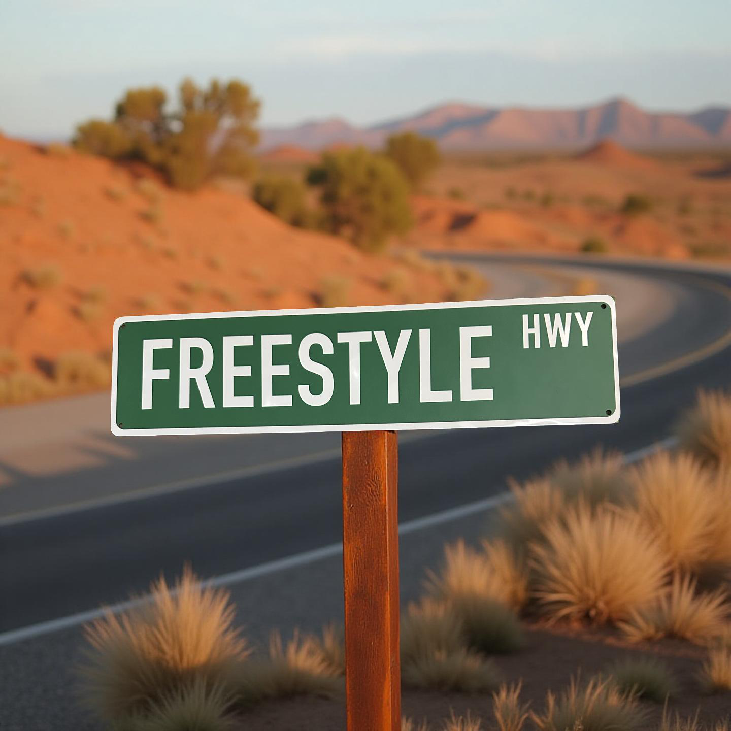 STREET SIGN  - FREESTYLE HWY - GREEN/WHITE