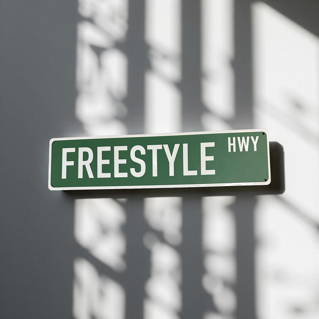 STREET SIGN  - FREESTYLE HWY - GREEN/WHITE