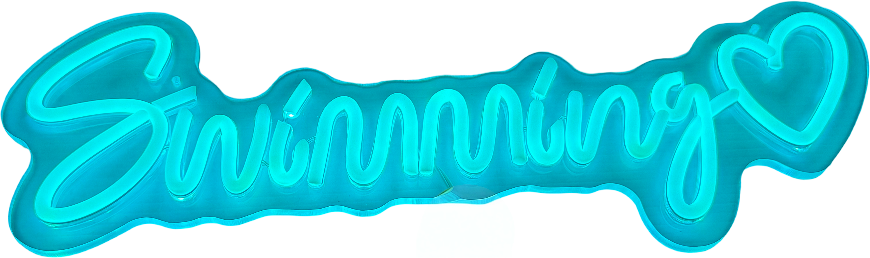 Swimming neon sign - Light Blue