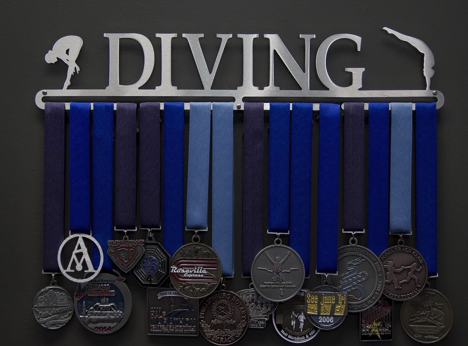 Black Iron Medal Display Hanger - DIVING