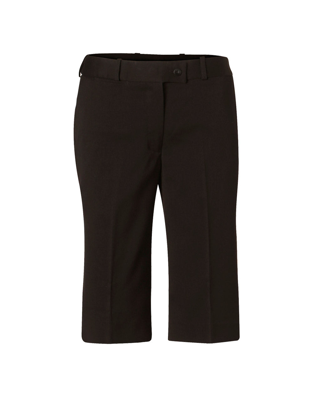 Technical Official Women's Poly/Viscose stretch knee length shorts - Black
