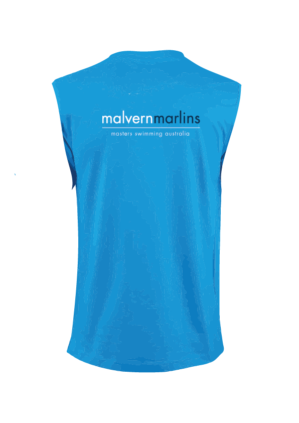 Malvern Marlins sleeveless tee - Womens- Azure Blue