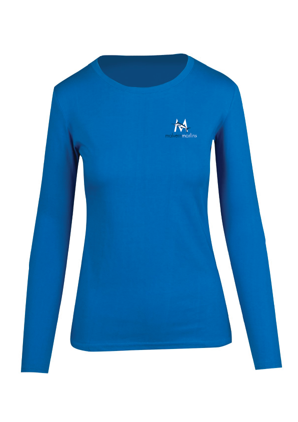 Malvern Marlins Long Sleeve Tee - Azure Blue