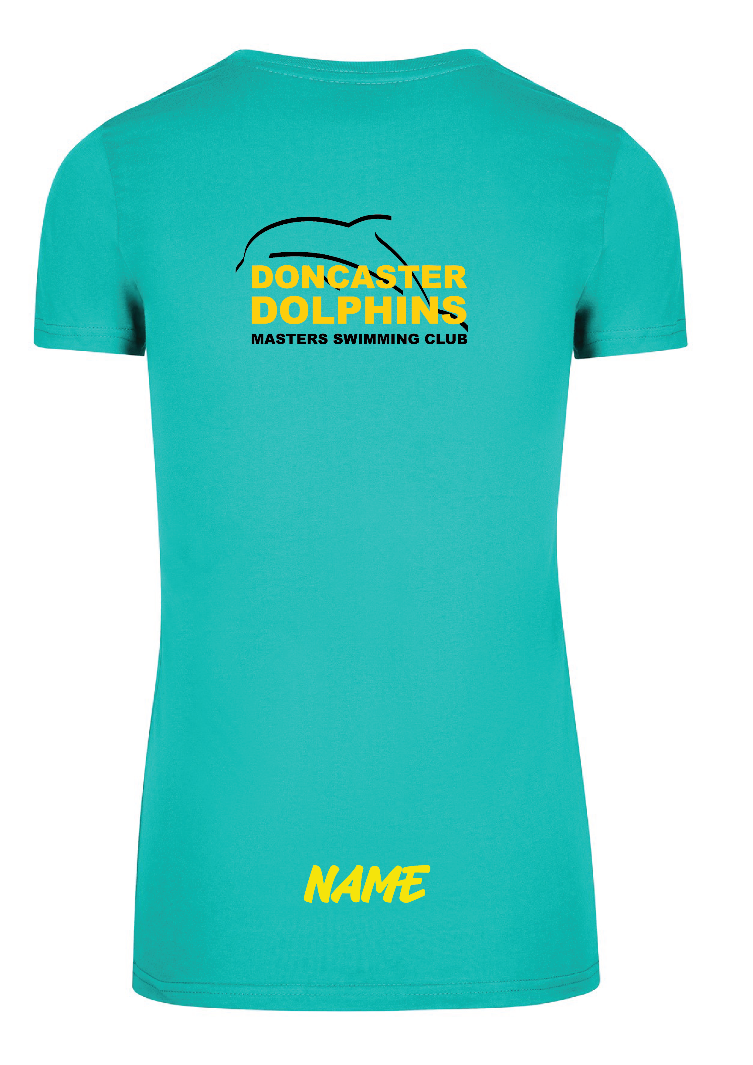 DONCASTER DOLPHINS SHORT SLEEVE TEAL TEE - WOMENS