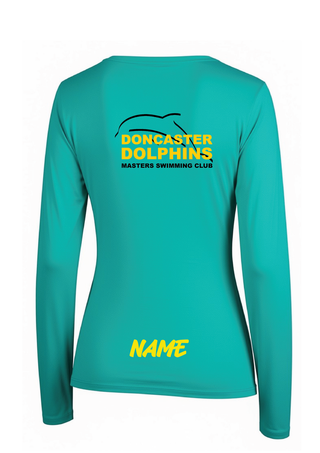 DONCASTER DOLPHINS LONG SLEEVE TEAL TEE- WOMENS