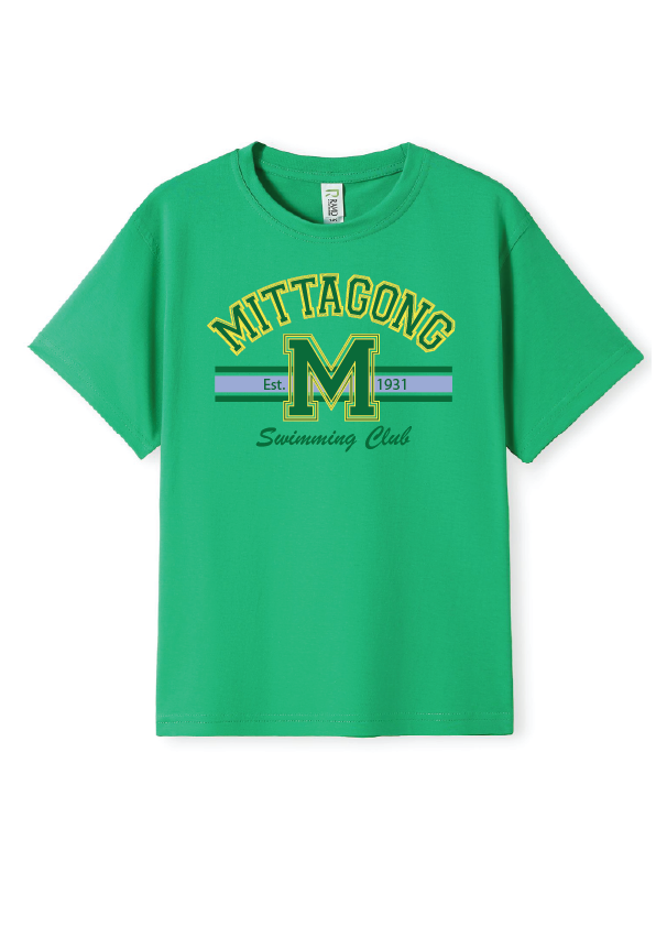 MITTAGONG SWIM CLUB SHORT SLEEVE COUNTRY REP TEE - GREEN