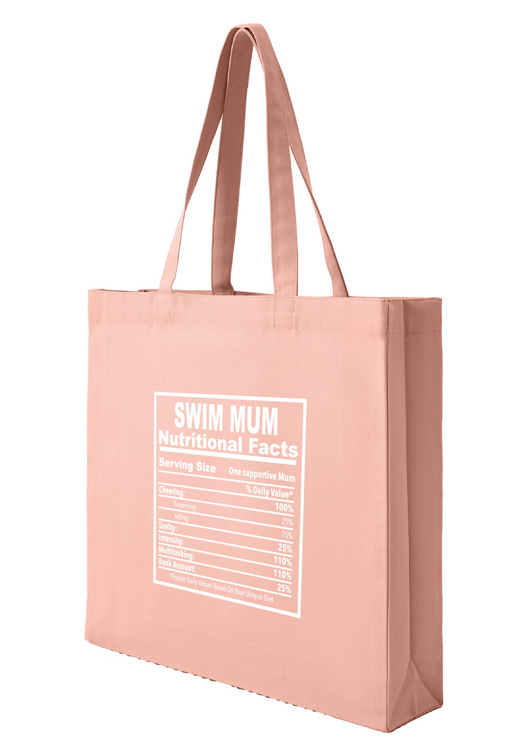 SWIM MUM - NUTRITIONAL FACTS TOTE BAG - 8 COLOURS AVAILABLE