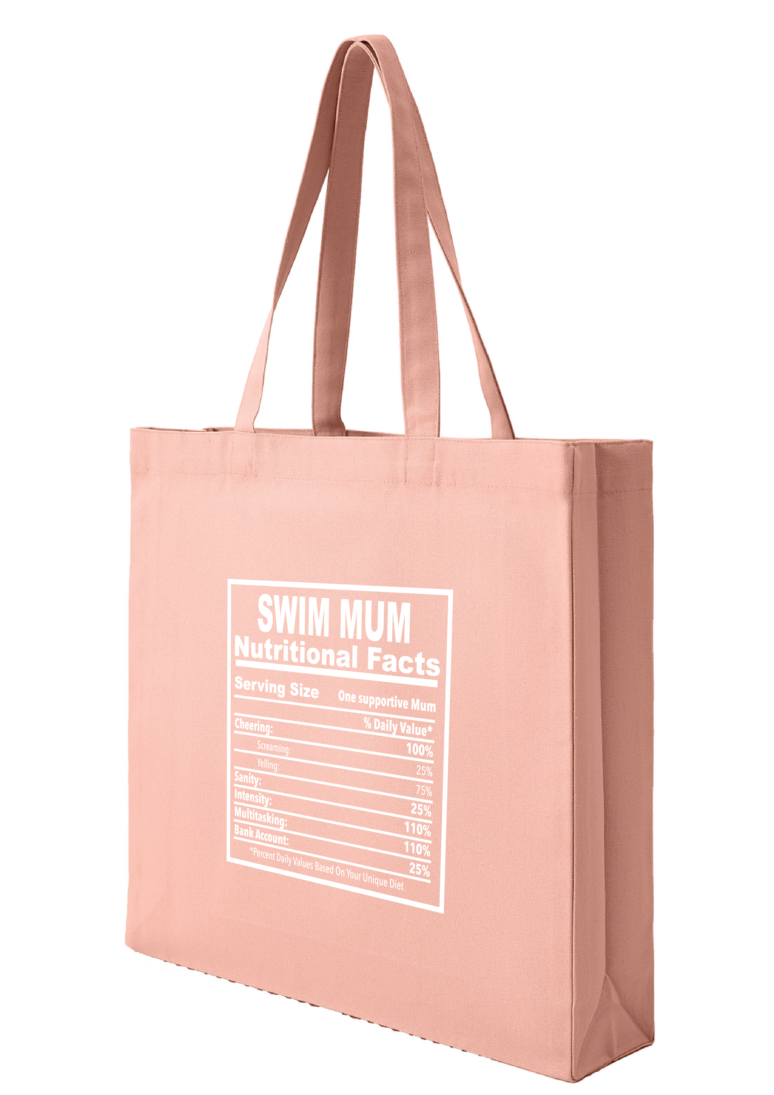 SWIM MUM - NUTRITIONAL FACTS TOTE BAG - 8 COLOURS AVAILABLE