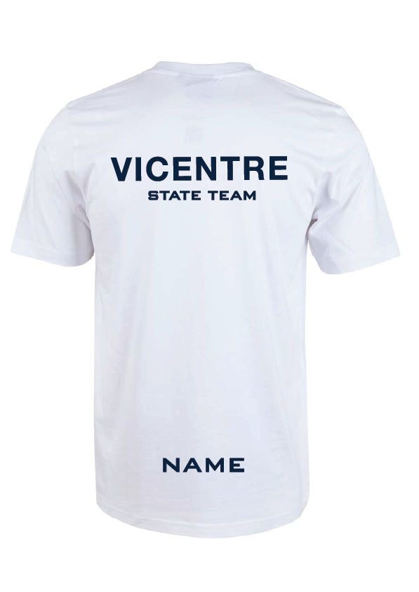 VICENTRE State Team White Tee - Personalised