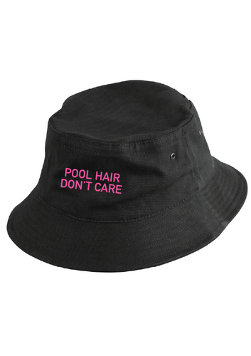 POOL HAIR DON'T CARE BUCKET HAT - BLACK