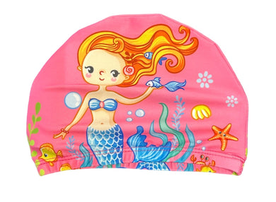 POLYESTER FABRIC SWIM CAP - MERMAID BULK QTY'S