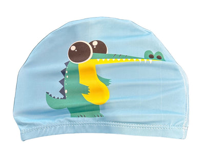 POLYESTER FABRIC SWIM CAP - SINGLE QTY - CROCODILE