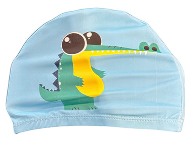 POLYESTER FABRIC SWIM CAP - CROCODILE BULK QTY'S