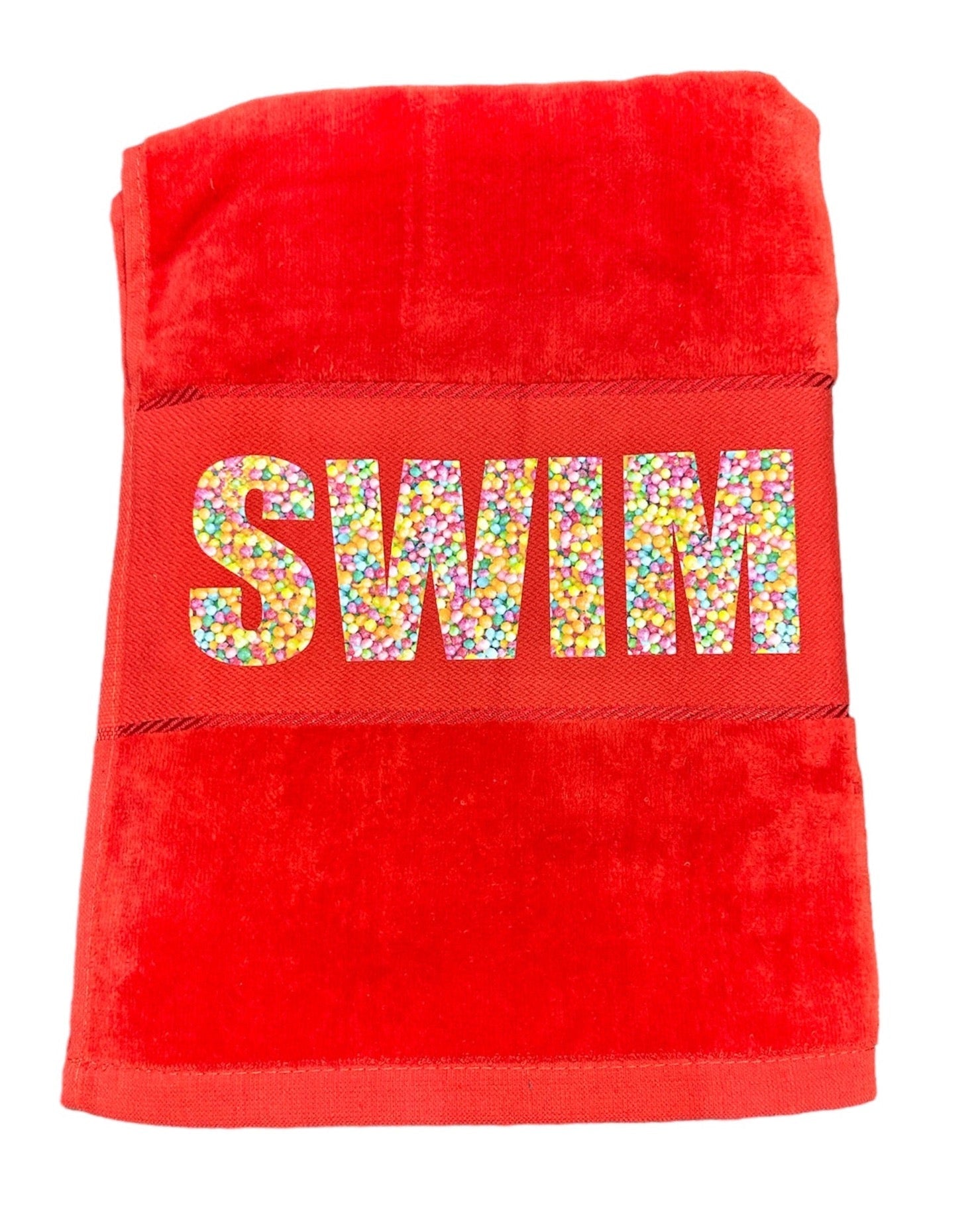 100's & 1000's SWIM towel - Red