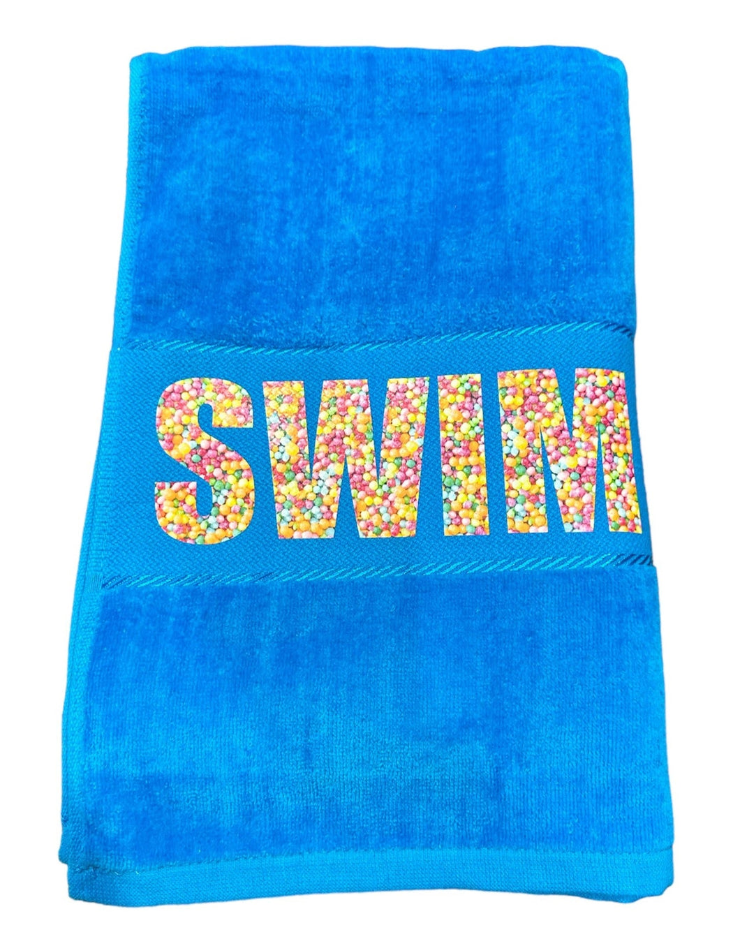 100's & 1000's SWIM towel - Aqua Blue
