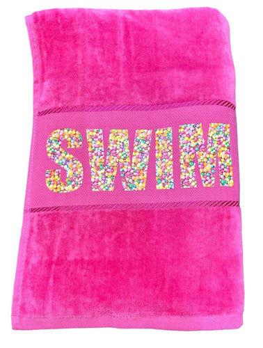 100's & 1000's SWIM towel - Hot Pink