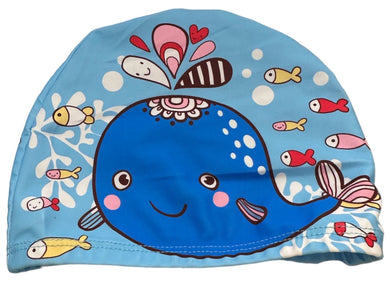 POLYESTER FABRIC SWIM CAP - WHALE BULK QTY'S