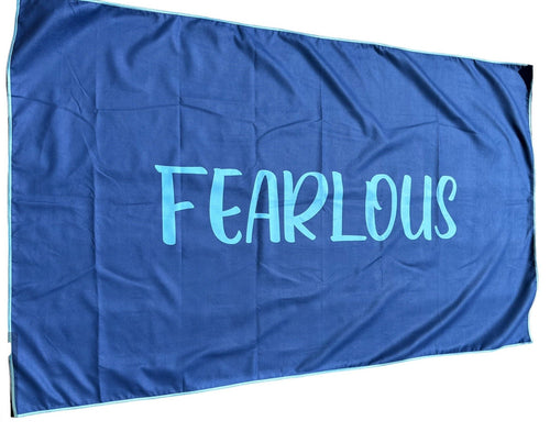 FEARLOUS Micro Fibre Towel - Navy/Aqua Blue