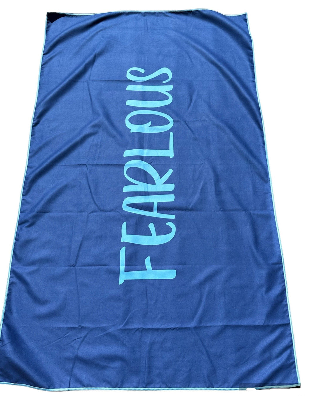 FEARLOUS Micro Fibre Towel - Navy/Aqua Blue
