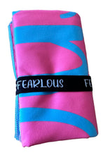 FEARLOUS Micro Fibre Towel - Navy/Aqua Blue