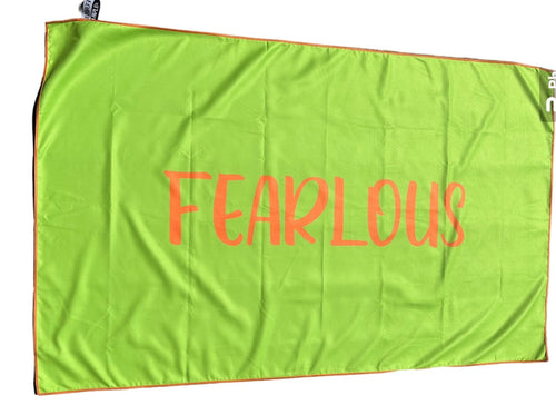 FEARLOUS Micro Fibre Towel - Lime Green / Orange