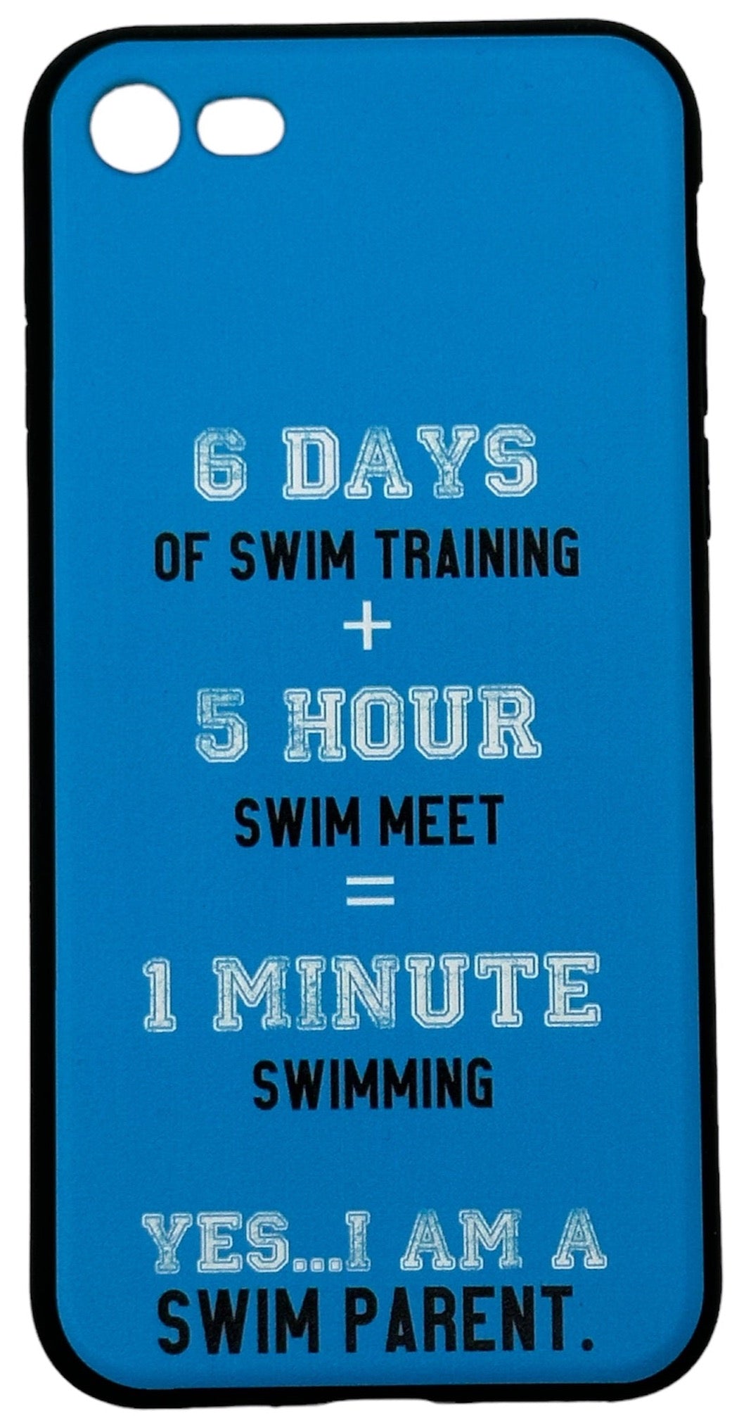 iPhone Cover - BLK/BLUE -  "YES I AM A SWIM PARENT"