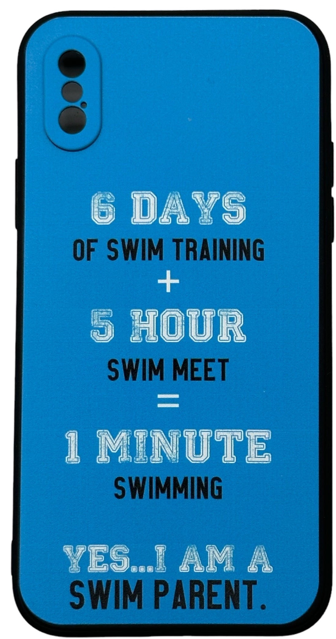 iPhone Cover - BLK/BLUE -  "YES I AM A SWIM PARENT"