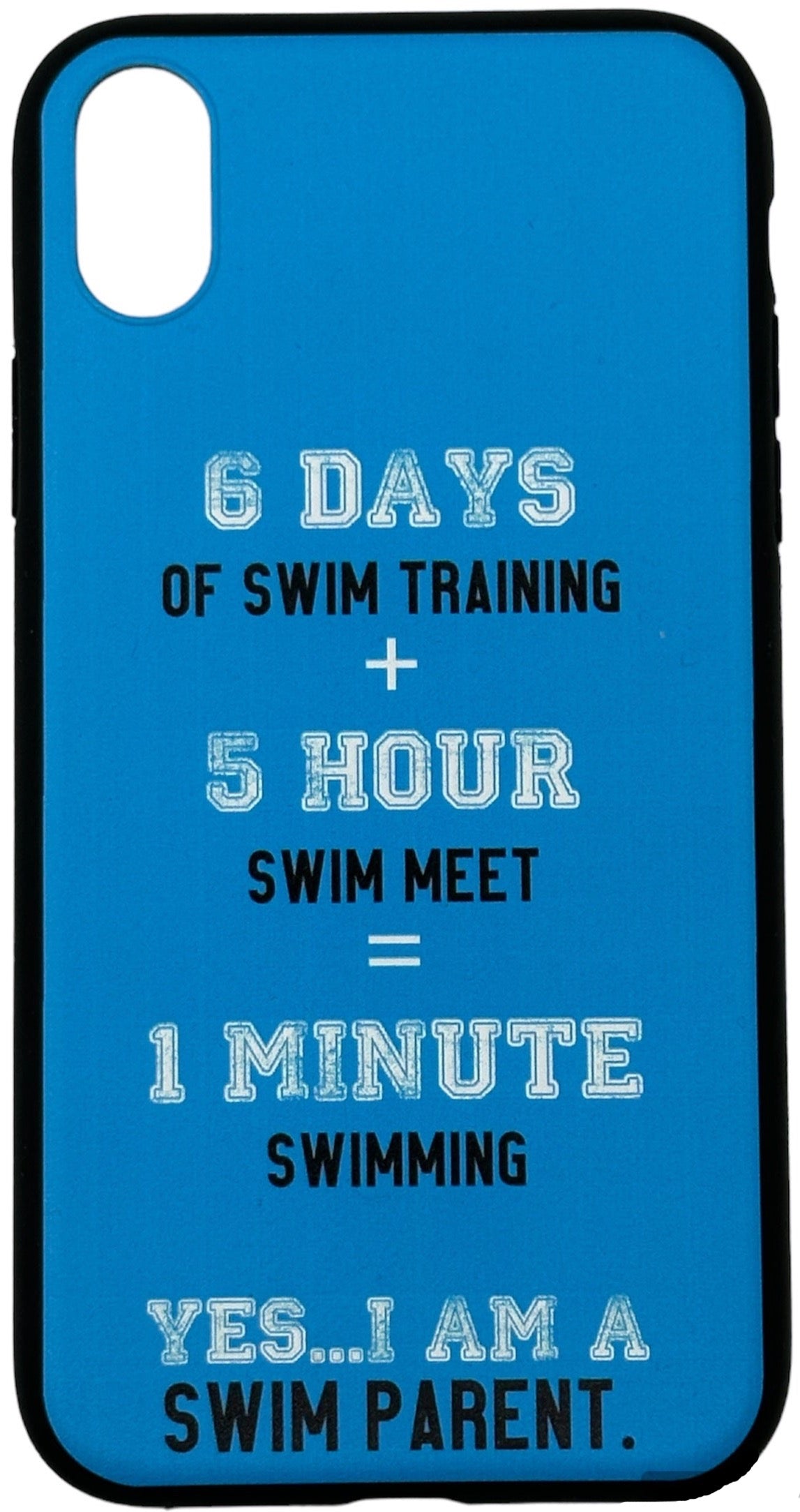 iPhone Cover - BLK/BLUE -  "YES I AM A SWIM PARENT"