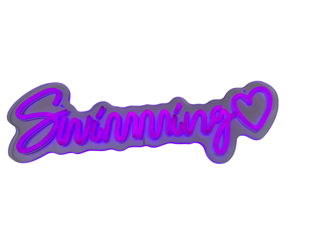 Swimming neon sign - Purple