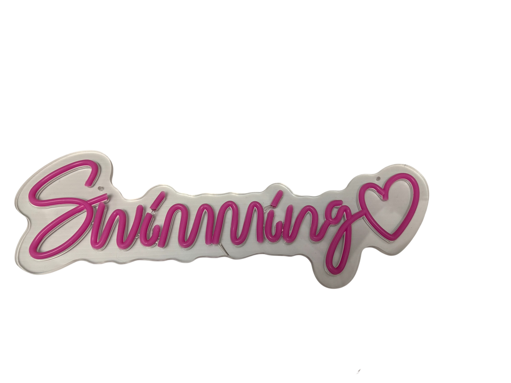 Swimming neon sign - Pink