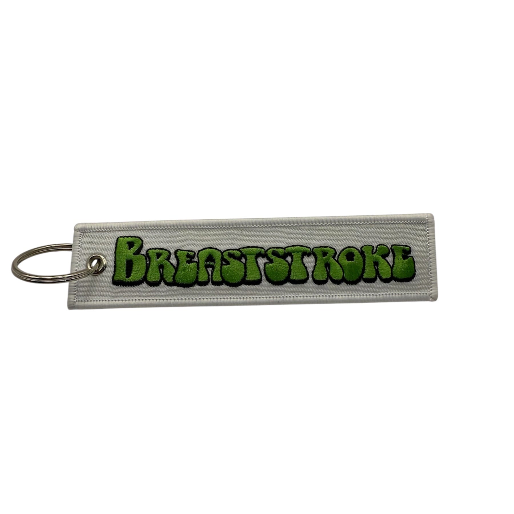 Keychain Embroidered - Breaststroke Est 1904 - Lime Green