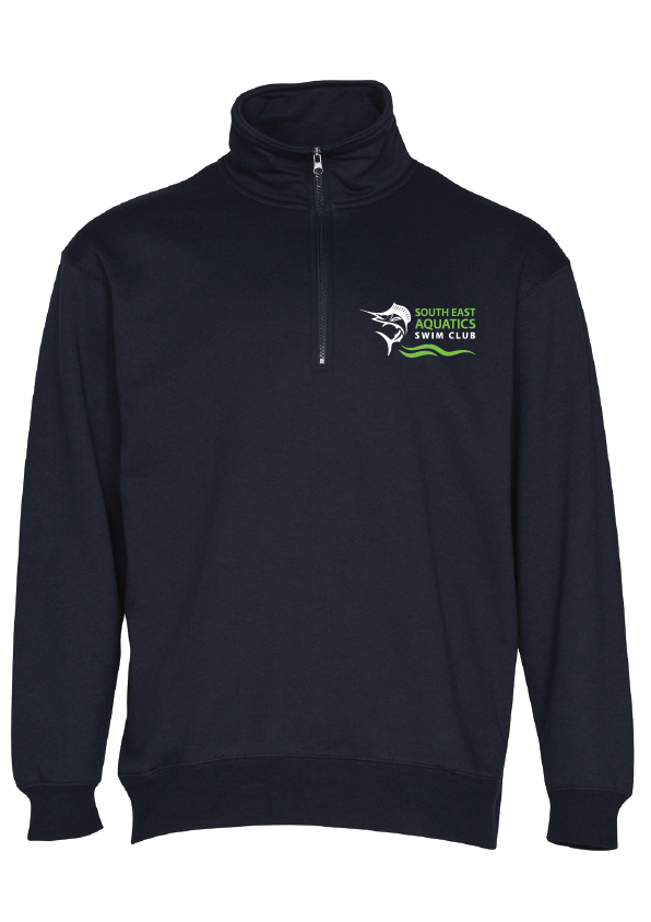 South East Aquatics Swim Club  1/4 Zip Sweat - Navy