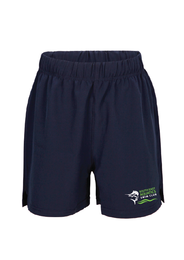 South East Aquatics swim club 4 X STRETCH  SHORTS - Kids & Unisex- Navy