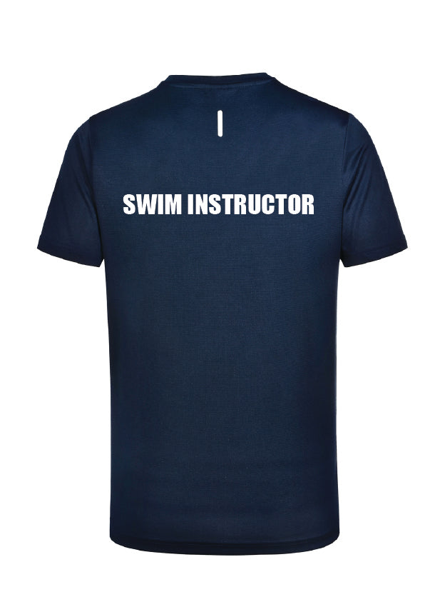 SWIM INSTRUCTOR - lightweight polyester short sleeve tee ( BLUE & NAVY)