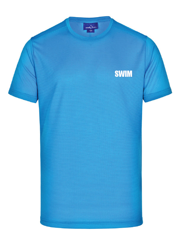 SWIM INSTRUCTOR - lightweight polyester short sleeve tee ( BLUE & NAVY)