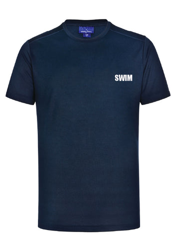 SWIM INSTRUCTOR - lightweight polyester short sleeve tee ( BLUE & NAVY)