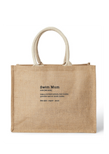 Eco - friendly Swim Mum jute bag