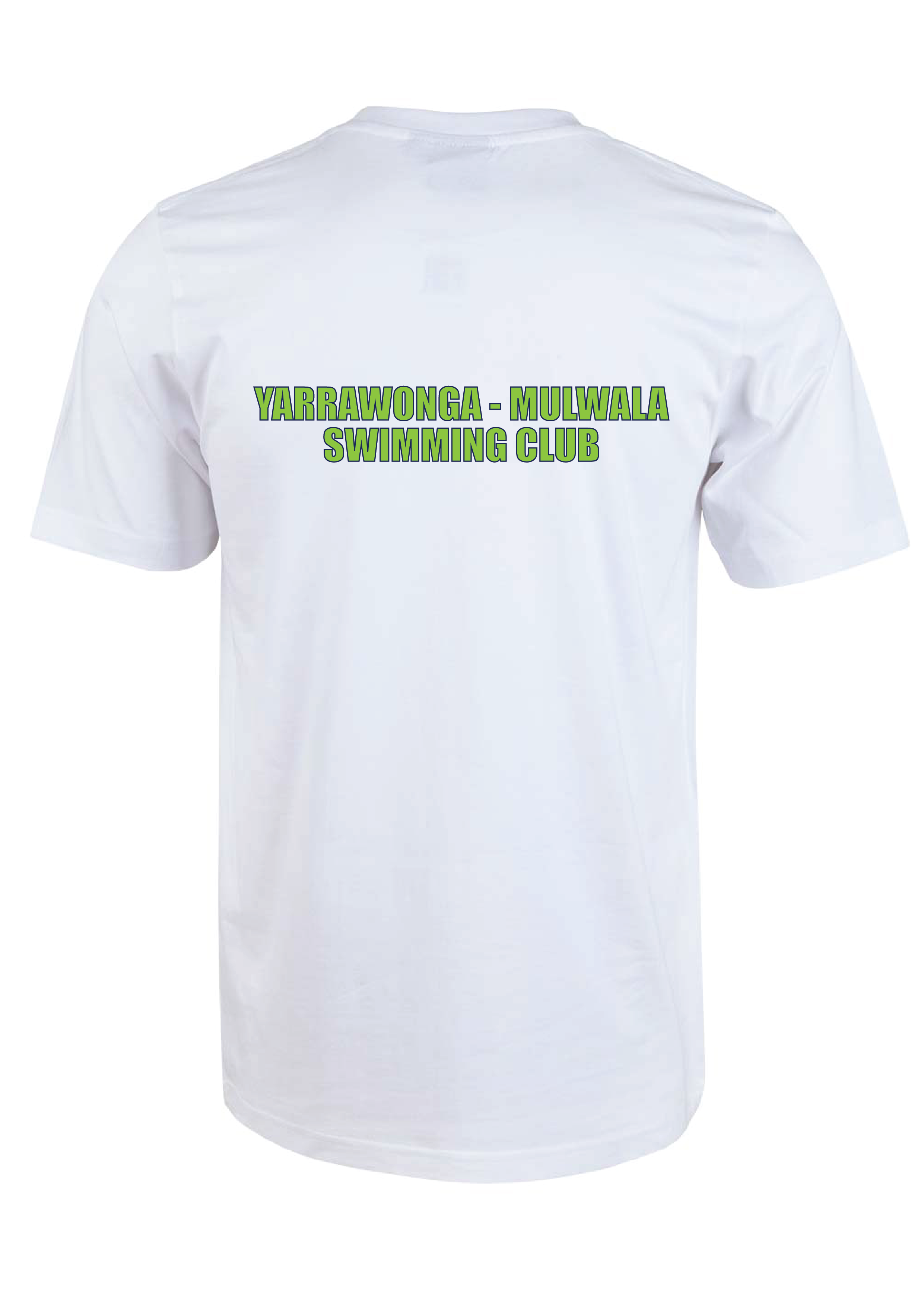 YARRAWONGA - MULWALA SWIM CLUB  SHORT SLEEVE CLUB TEE - WHITE UNISEX