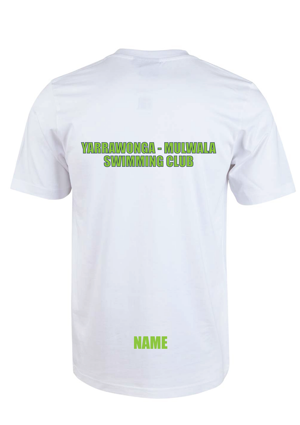 YARRAWONGA - MULWALA SWIM CLUB  SHORT SLEEVE CLUB TEE - WHITE UNISEX