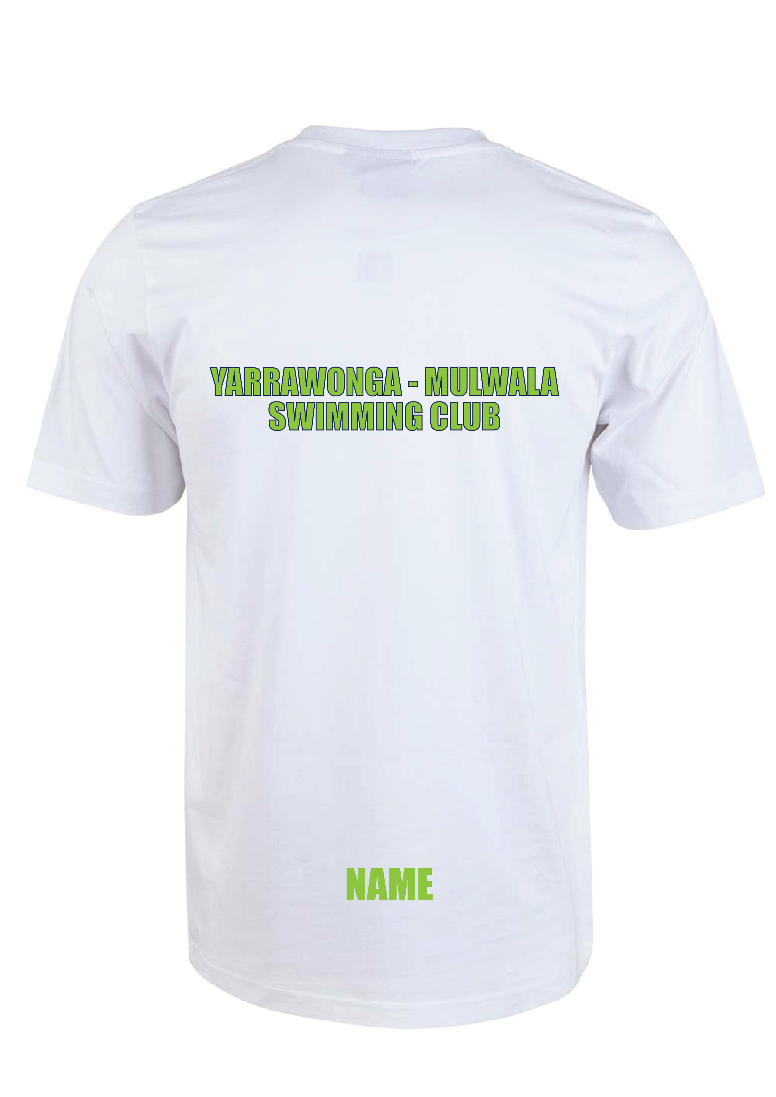 YARRAWONGA - MULWALA SWIM CLUB  SHORT SLEEVE CLUB TEE - WHITE UNISEX